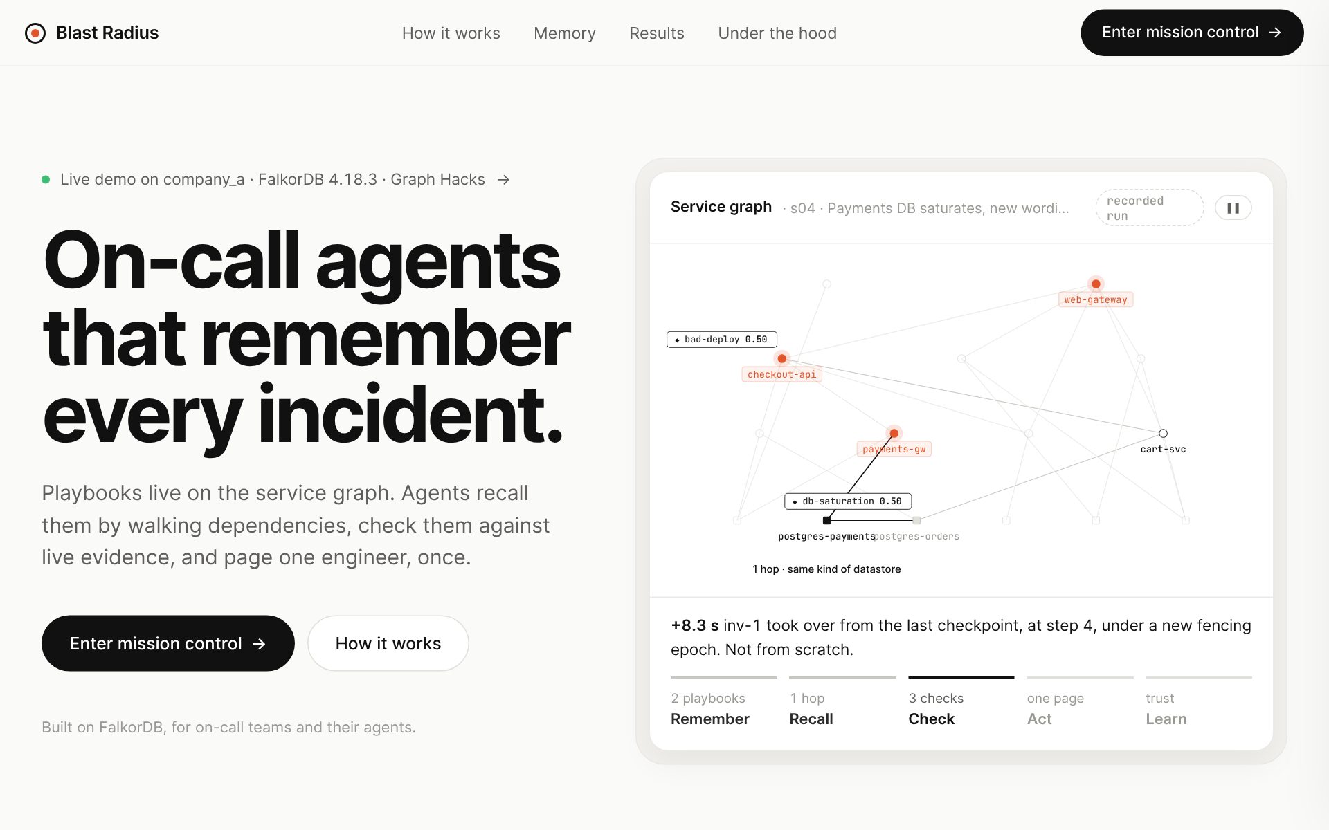 The Blast Radius landing page