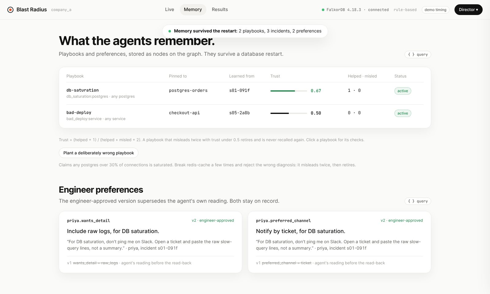 Engineer preferences as versioned facts